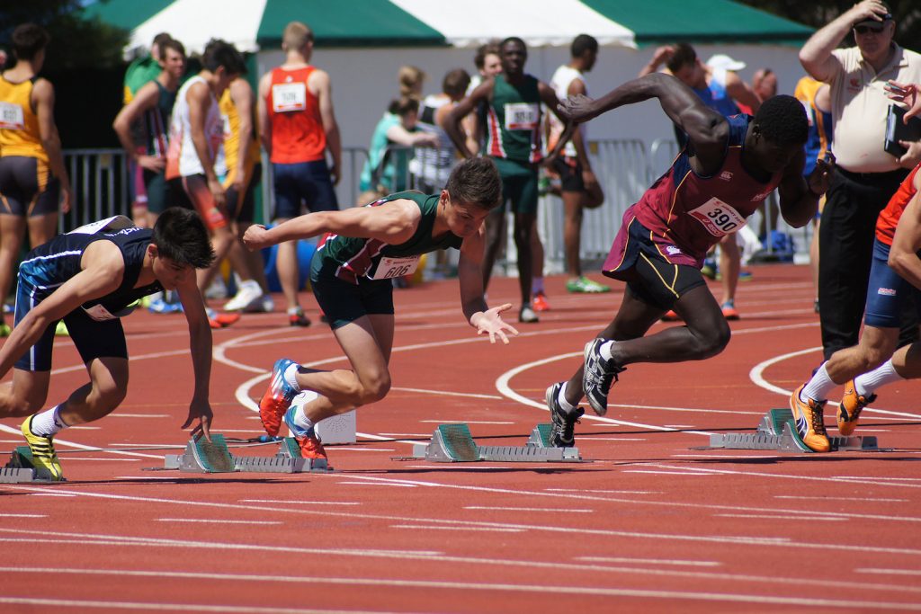 Russel Taib out of the blocks, photo credit: Lilly Castle